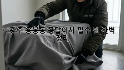 광주 용봉동 용달이사, 필수 팁 완벽 정리!